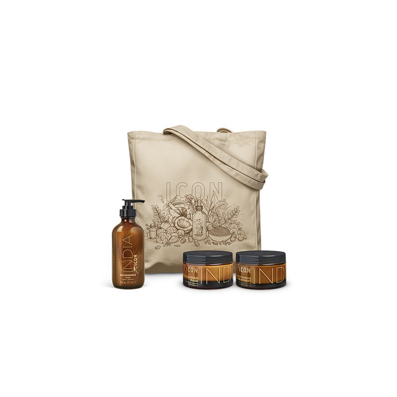 Pack ICON India: champú, acondicionador y mascarilla nutritiva