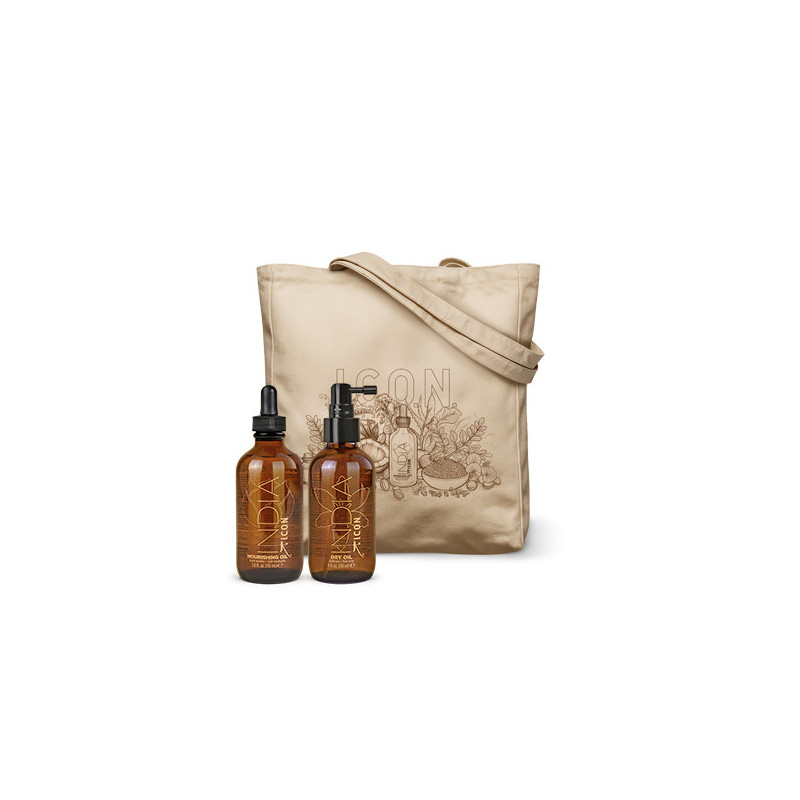 Pack ICON INDIA Oil + Dry: cabello nutrido, brillante y sedoso