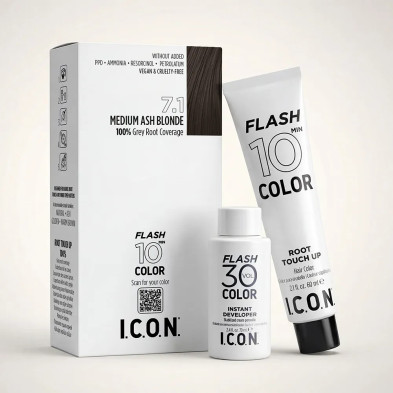 ICON Flash Color 7.1 Rubio Ceniza con oxidante