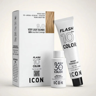 ICON Flash Color 9.0 Rubio Muy Claro + Developer