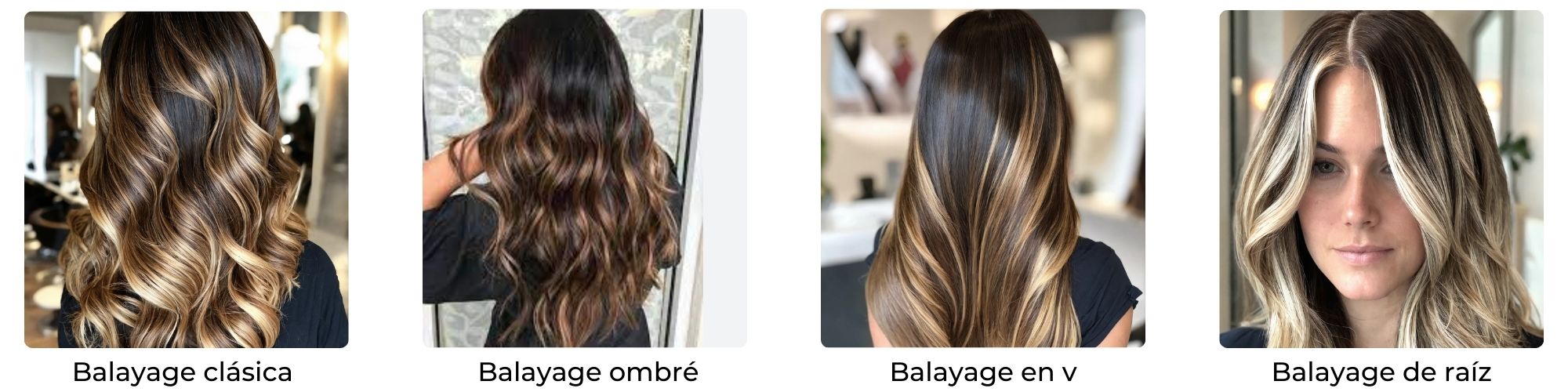 diferentes tipos de balayage