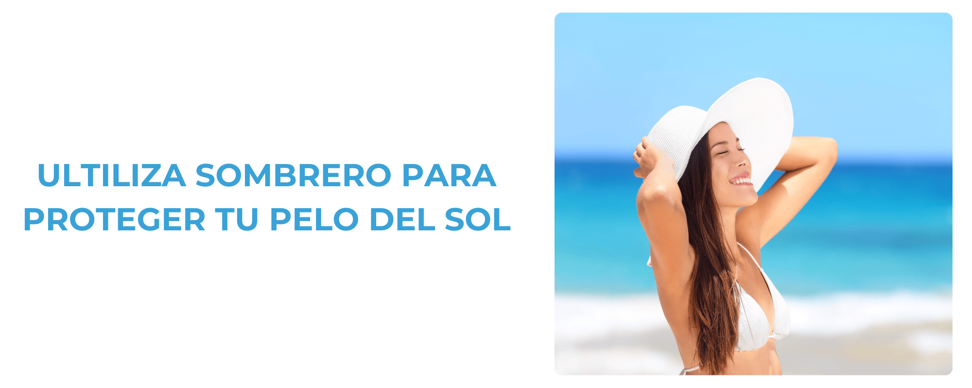 Persona protegiendo su cabello del sol con sombrero.