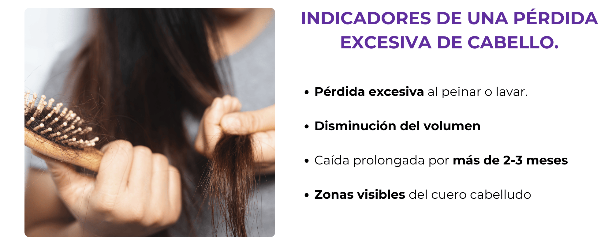 Señales para detectar una caída capilar anormal.
