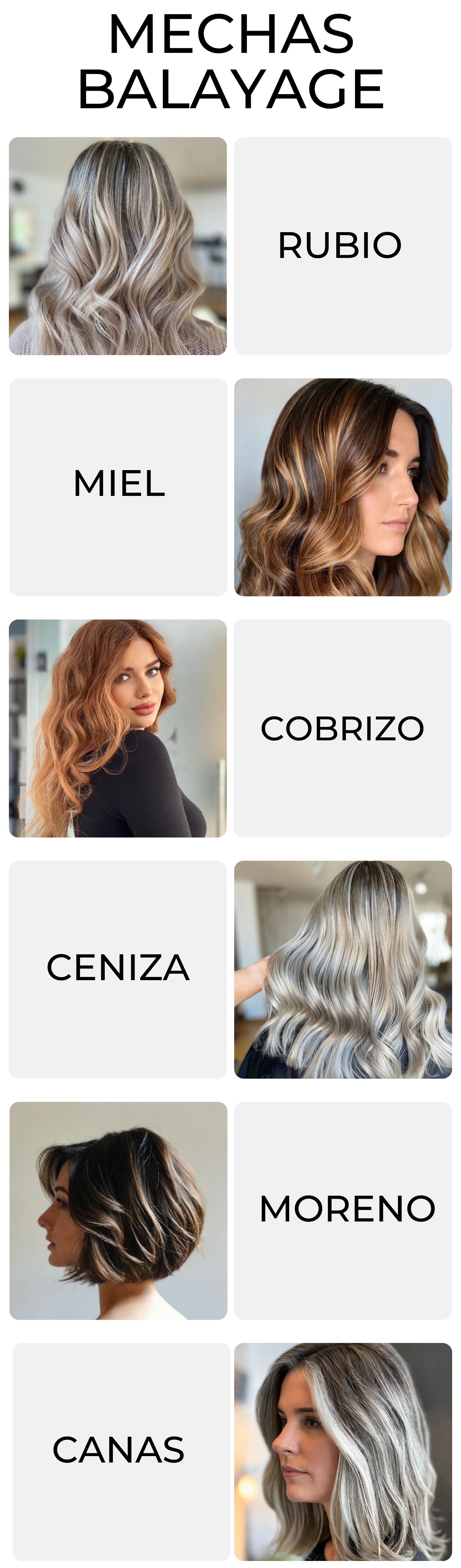 Mechas balayage para diferentes tonos de cabello