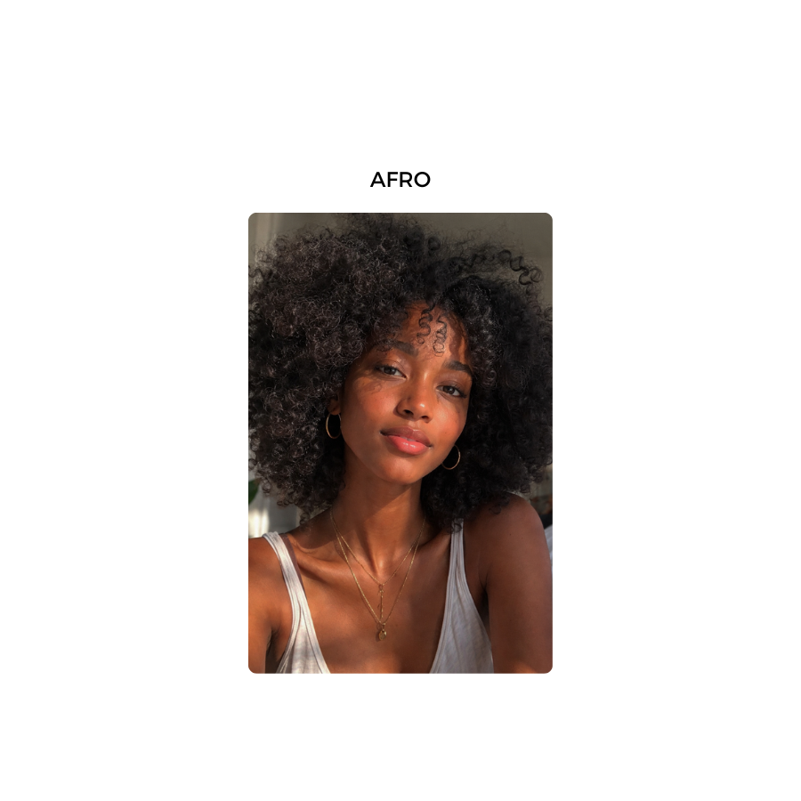Afro moderno corto con volumen definido