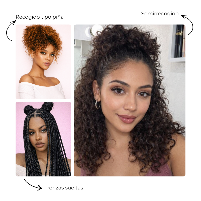 Peinados para pelo rizado encrespado que definen sin rigidez